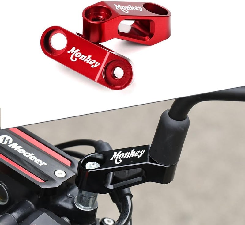 Modeer Compatible with Monkey 125 / Z125 Any year Motorcycle Rearview Mirror Risers Extenders monkey 125 Accessories (red) - Image 1